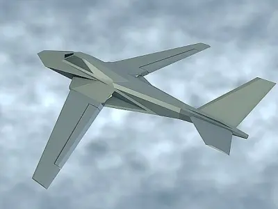 Spy X aircraft concept Low-poly 3D model