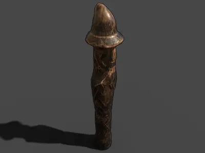 Next Gen AAA Slavic Wooden Medieval Settlement Totem Statue Low-poly 3D model