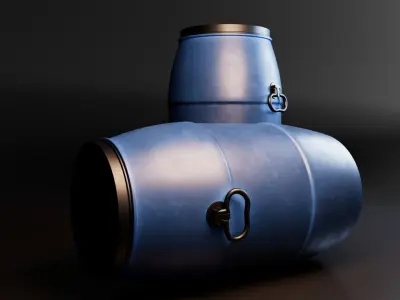 Plastic Barrel Free low-poly 3D model