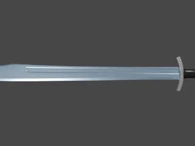 Grossmesser sword with Caroling handle Low-poly 3D model