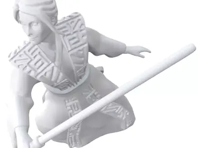 White Warrior Librarian 3D print model