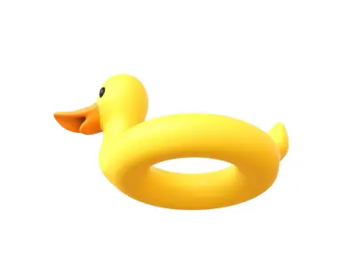 Rubber Ring Duck - Pool Float  Low-poly 3D model