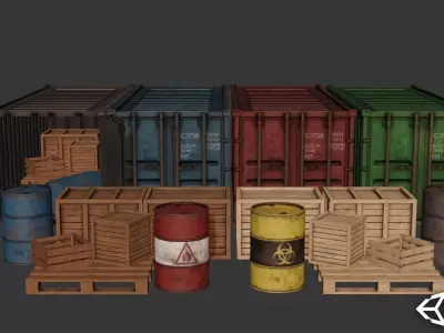 Industrial Cargo Pack Low-poly 3D model purchase