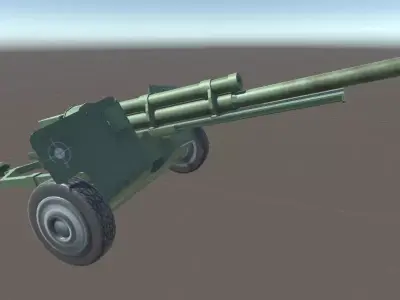 Anti Tank Cannon Low-poly 3D model