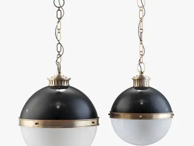 Emerson 1-light single globe pendant-bronse 3D model