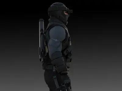 Archer Splinter Cell Conviction 3D Model High-Quality Rigged Low-poly 3D model