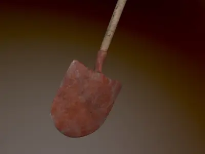 Shovel Low-poly 3D model 7