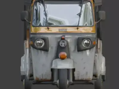 Realistic Three-Wheel Tuk Tuk Vehicle 3D Model Low-poly 3D model