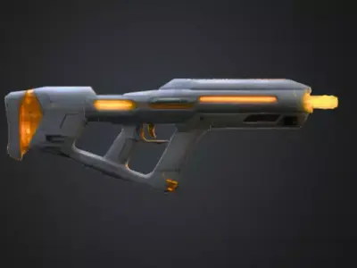 Futuristic Blaster Plasma Gun Low-poly 3D model