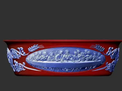 last Supper-Eucharistic Holy Bread Basket 3D print model