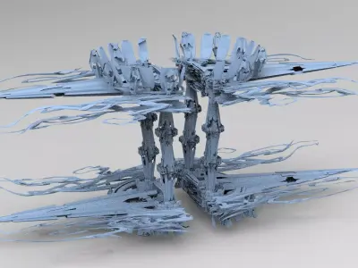 Sci fi squid gate temple 1  Low-poly 3D model