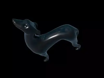 Art Deco Dog Statue Low-poly 3D model