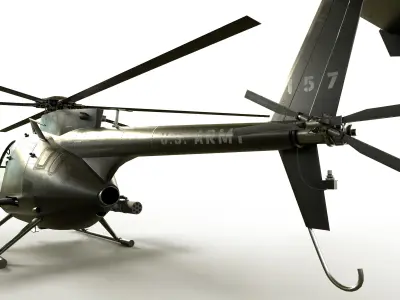 Helicopter MH-6 Game Ready Low-poly 3D model