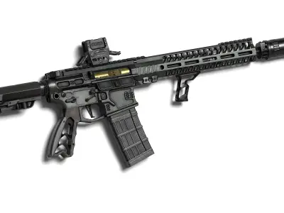 KGM R556A2 Suppressor 5 56 Low-poly 3D model