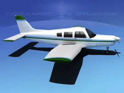Piper Warrior II 3D model shop