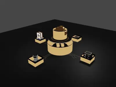 Isometric Cloud Computing for Landing Page 3D model