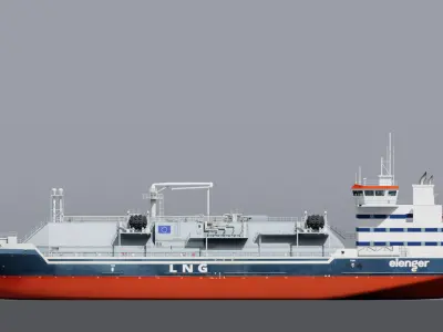 LNG Bunkering Vessel Low-poly 3D model