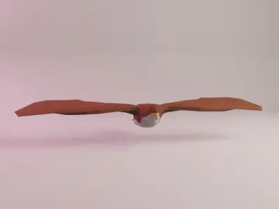Mildred the Sharp-shinned Hawk Low-poly 3D model