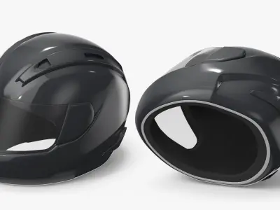  Street Riding Helmet With Visor Black 