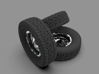 Generic Off-Road Metal Wheel 3D model