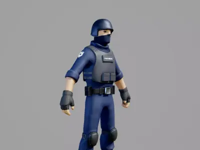 Stylized Tactical Characters Pack Low-poly 3D model