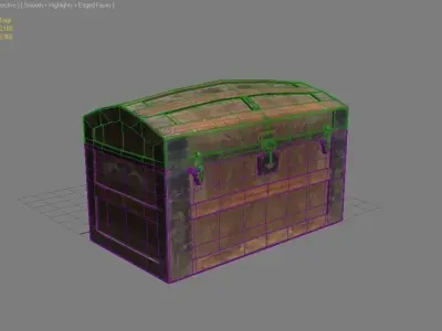 Crate 9 Chest treasure  Low-poly 3D model