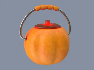 Jack-o-Lantern Skullface Bucket 3D model