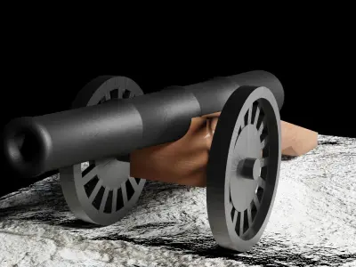 Cannon metal pipe 3D model