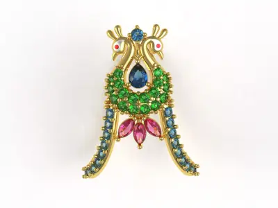 Sparkling Peacock Ring 3D print model