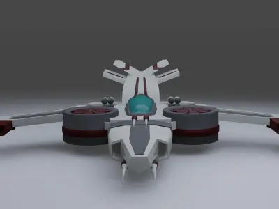 Spaceship - Interceptor Low-poly 3D model