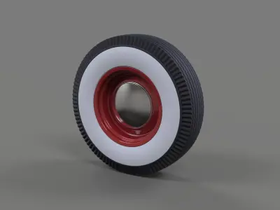 Wheel from retro car 3D model