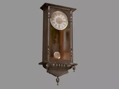 Vintage Pendulum Clock Low-poly 3D model