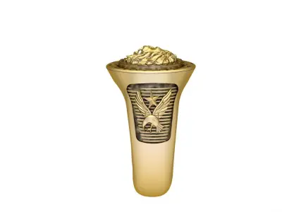 Lion and Eagle Ring  Free 3D print model purchase
