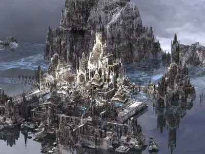Snow City by mountain fortress kit bash  3D model