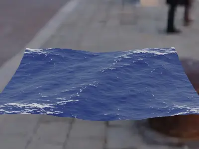 Animated ocean 3D model Low-poly 3D model