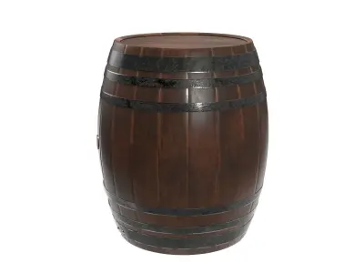 wooden barrel 3D model 3
