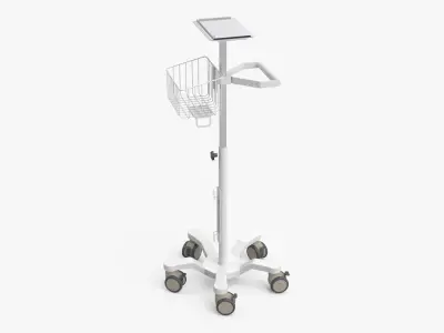 Medical Monitor Rolling Stand with Utility Tray 3D model