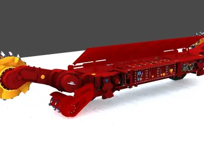 Coal Mining Machine Low-poly 3D model