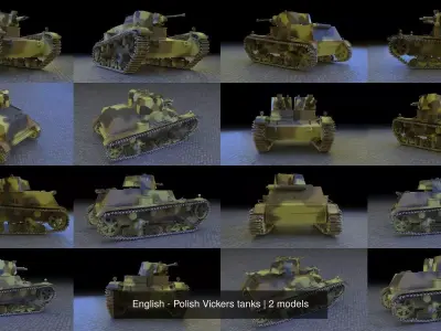 English - Polish Vickers tanks 3D Model Pack