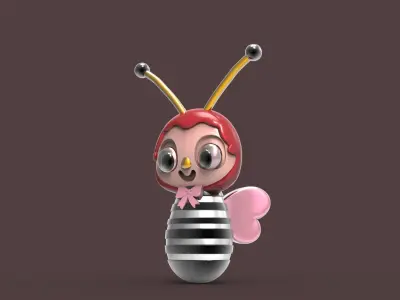 bee keychain model 3D print model