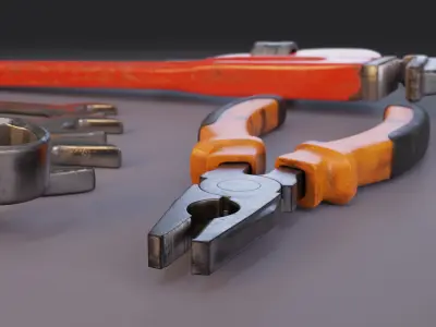 Tools wrenches and pliers Free 3D model