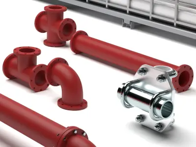 Industrial Pipes Collection High Quality 3D model purchase
