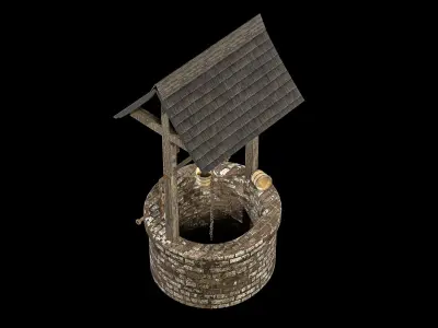 Medieval Water Well Low-poly 3D model get