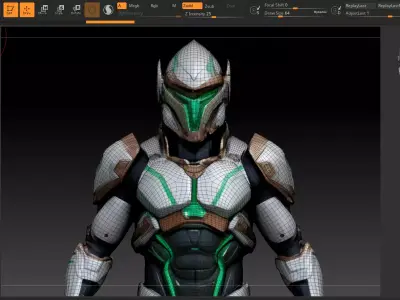 Futuristic Soldier Robot Quad Mesh Game Ready HD PBR Textures  Low-poly 3D model