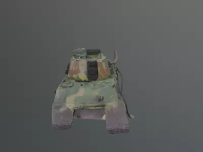 destroyed tank Low-poly 3D model
