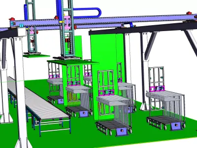 Rock wool board automatic sorting equipment 3D model