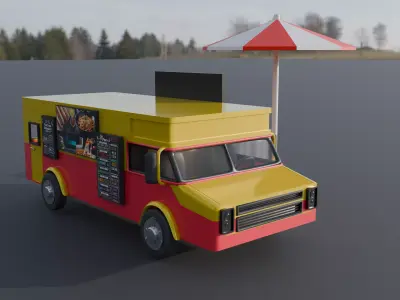Food Truck Street Kitchen Mobile Catering Vehicle 3D model