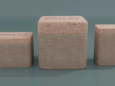 Wooden Box Low-poly 3D model shop