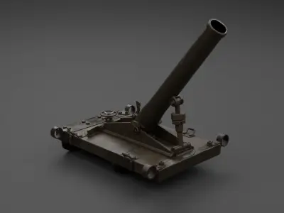 Type 11 70mm Infantry Mortar Low-poly 3D model