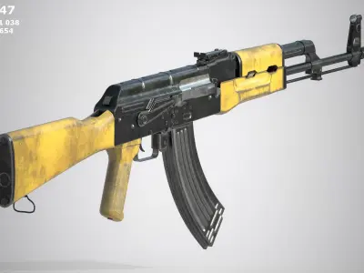 AK 47 Low-poly 3D model shop